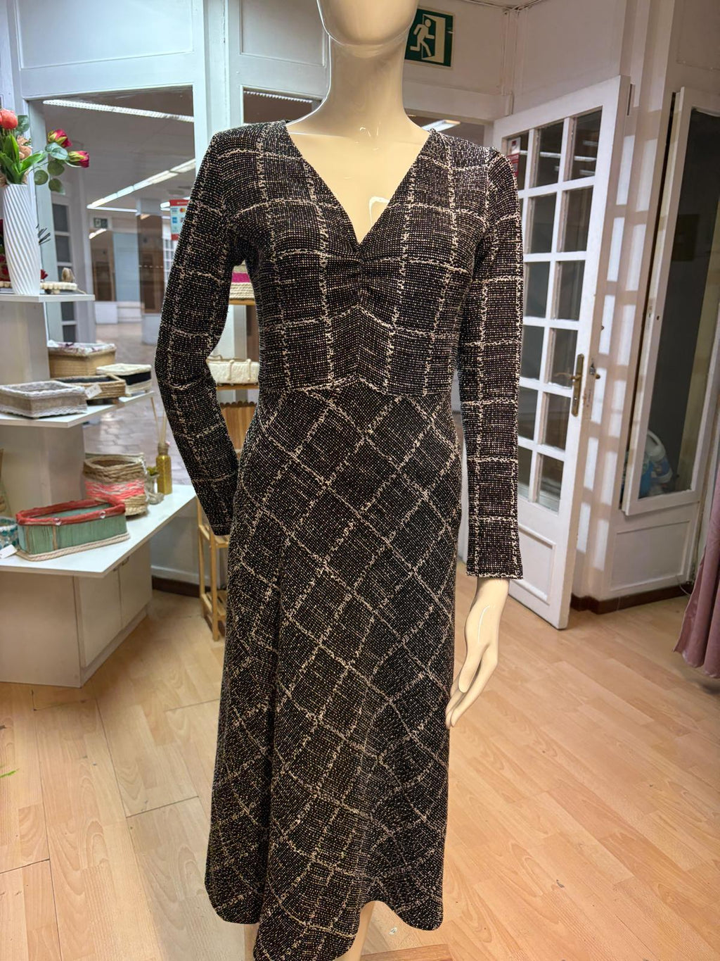 VESTIDO MANGO TALLA M GRIS