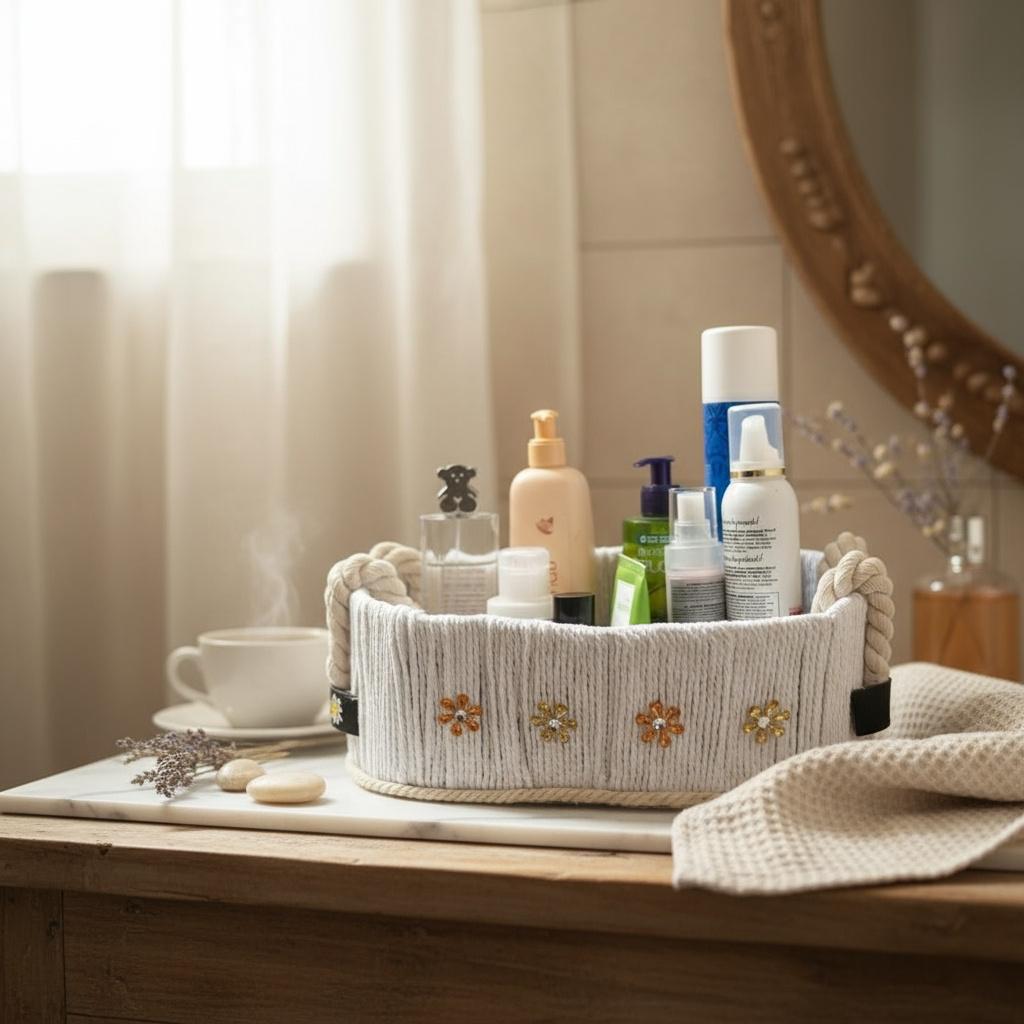 CESTA CON ASAS CRUDO CON DETALLES DORADOS  REF 24