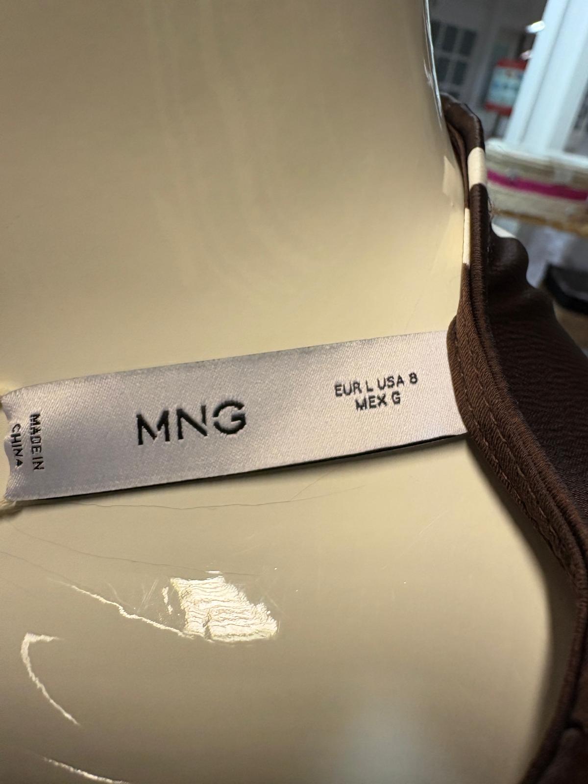 VESTIDO MANGO MARRON Y BLANCO TALLA M