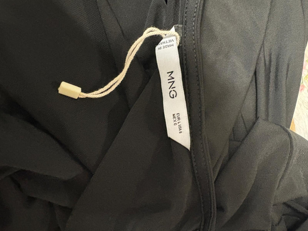 VESTIDO CRUZADO NEGRO MANGO