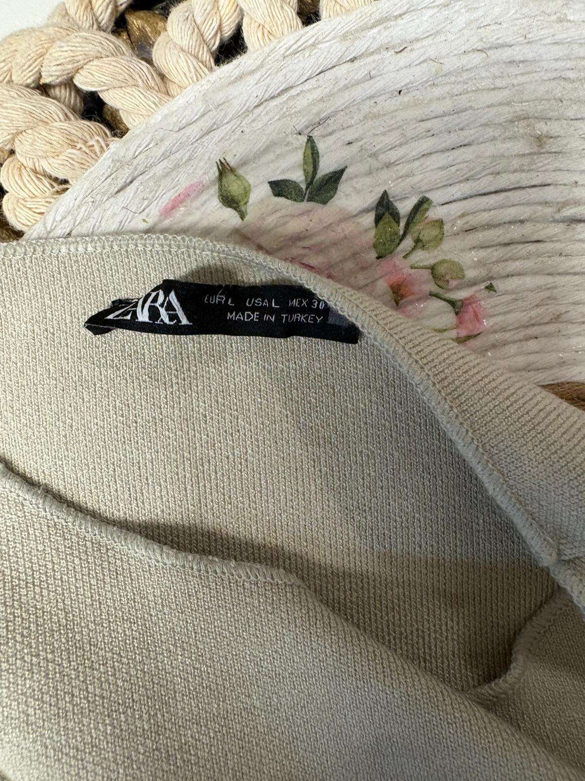 VESTIDO CORTO ZARA GRIS CLARO