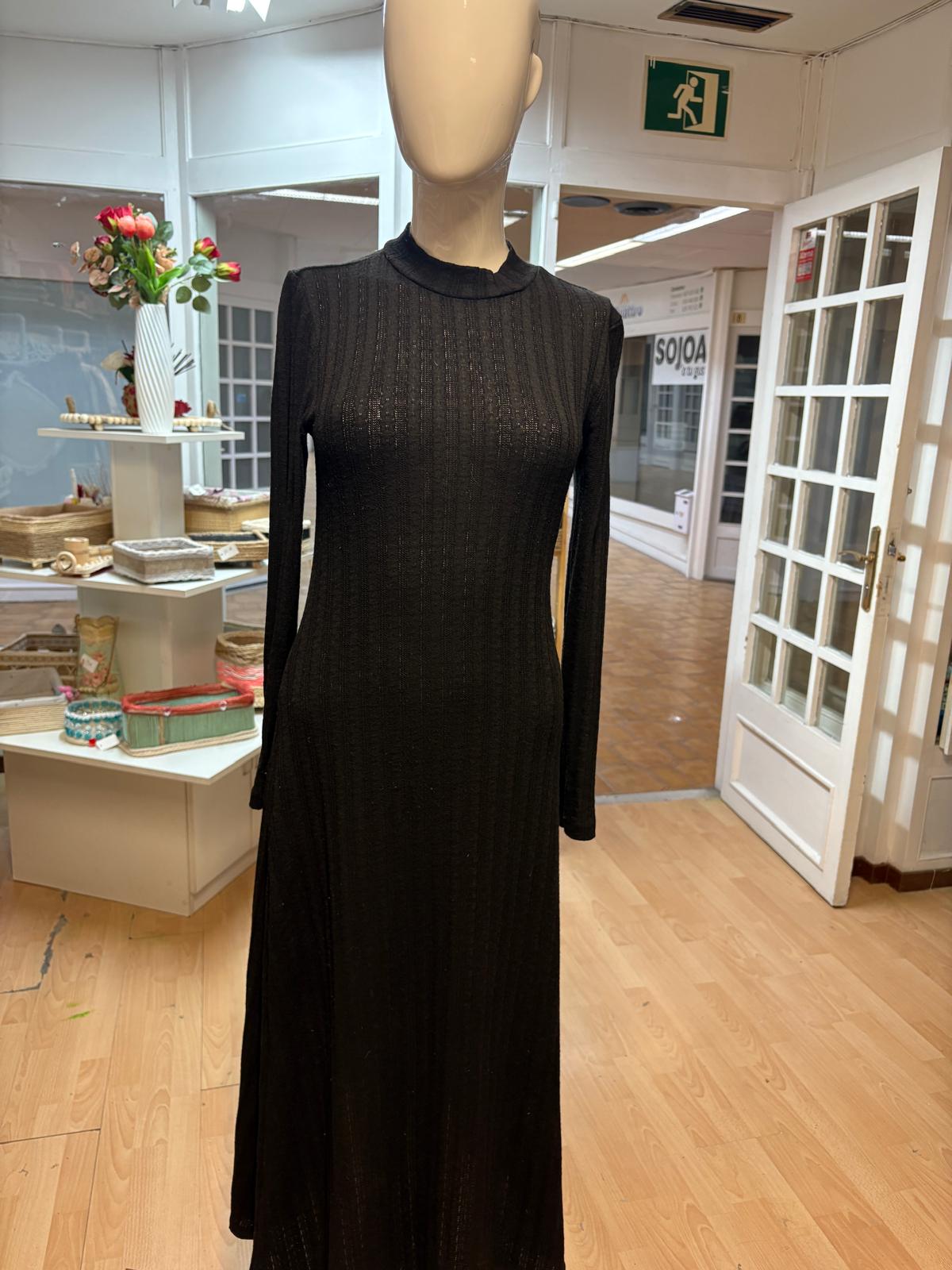 VESTIDO LARGO ZARA M NEGRO
