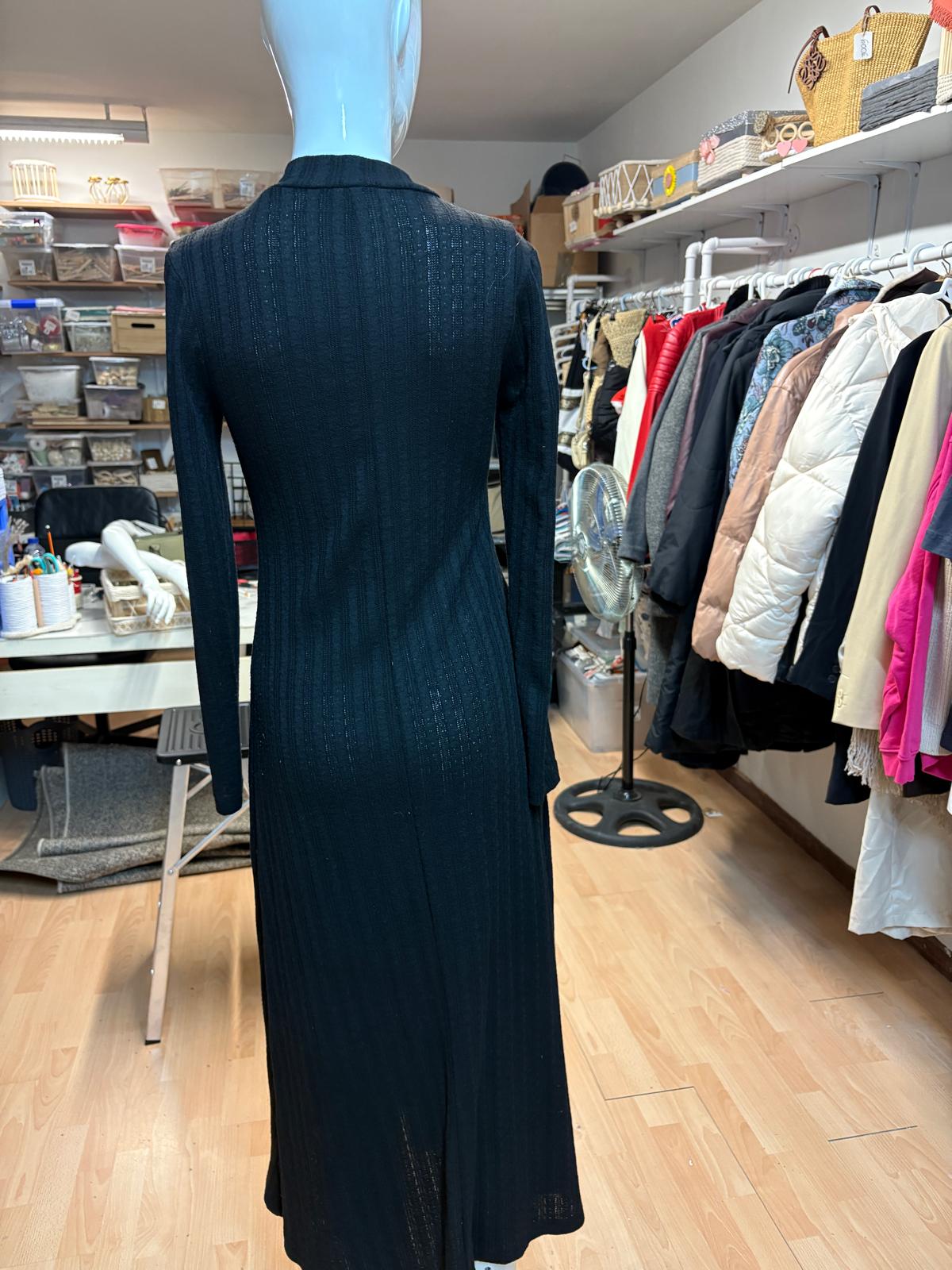 VESTIDO LARGO ZARA M NEGRO