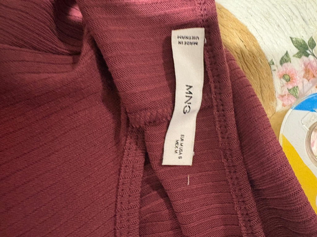 VESTIDO GRANATE LARGO MANGO