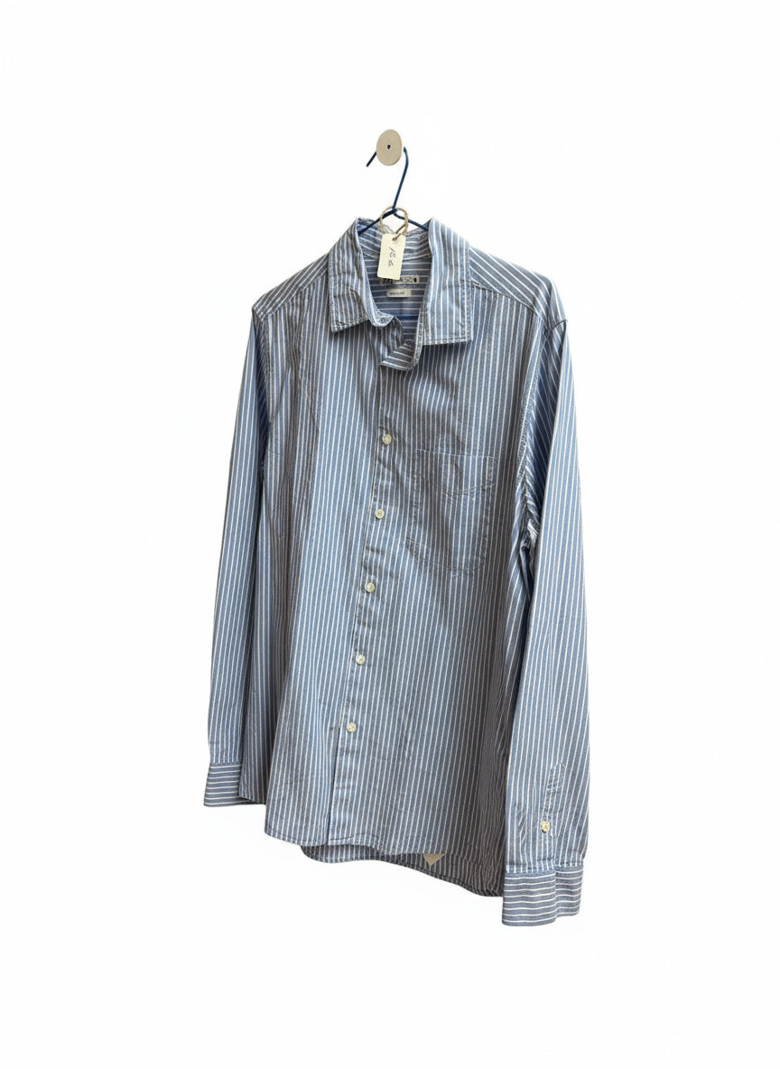 CAMISA ZARA RAYAS BLANCA Y AZUL