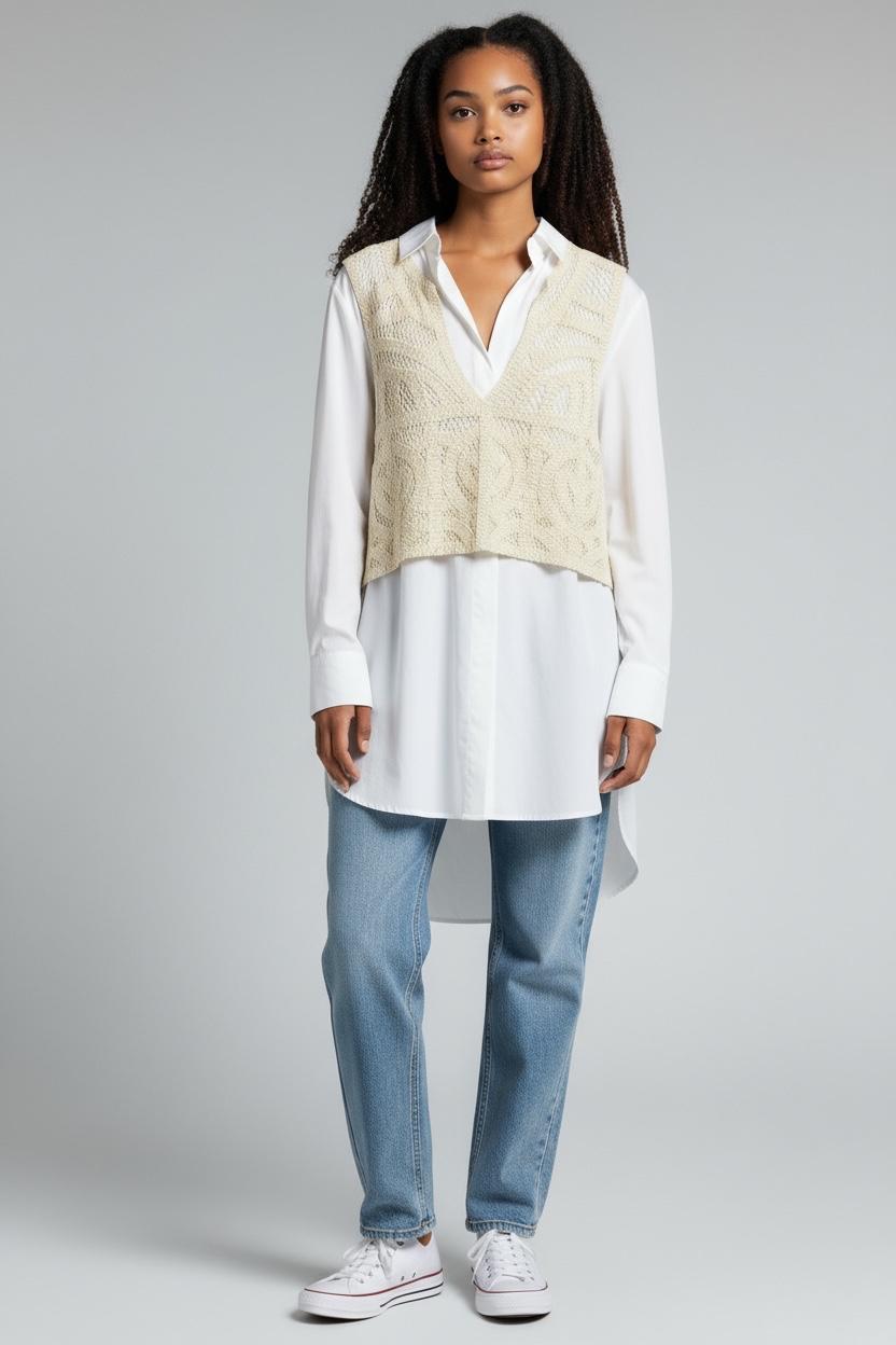 CAMISA CON CHALECO STRADIVARIUS