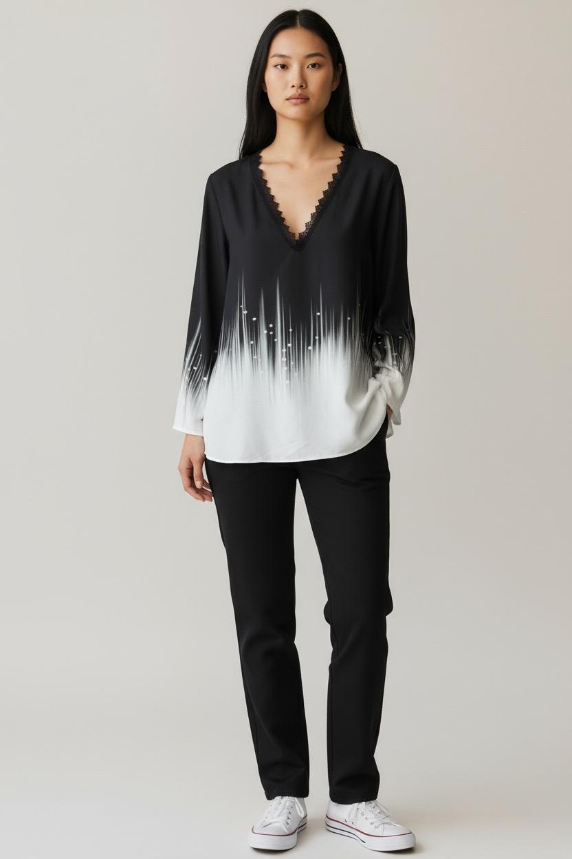 BLUSA SHEIN NEGRA Y BLANCA