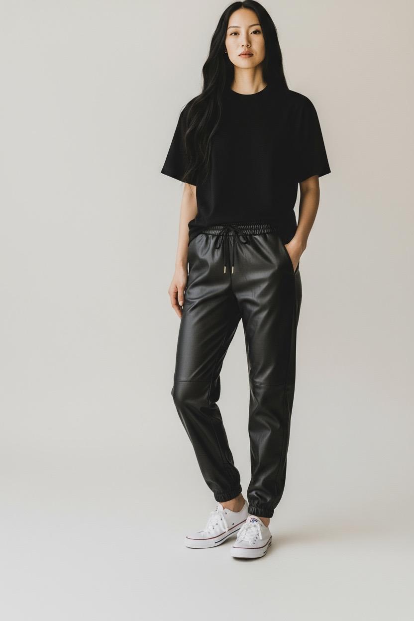 PANTALON MARRON TIPO PIEL