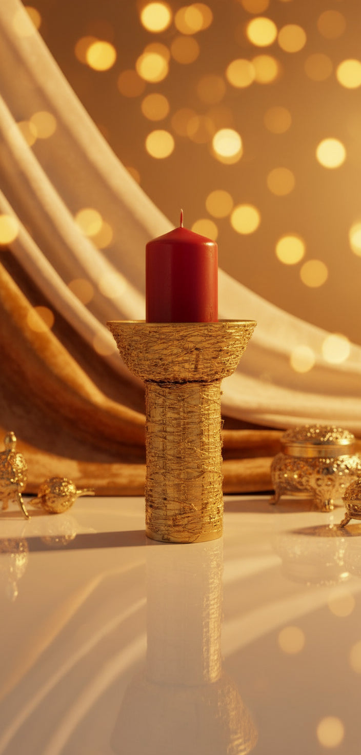 PORTA VELAS DORADO REF 86