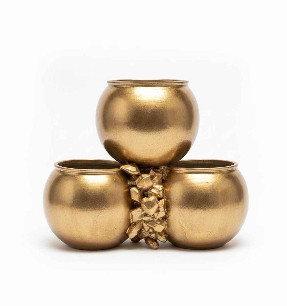 CESTAS DORADAS DECORACION REF 60