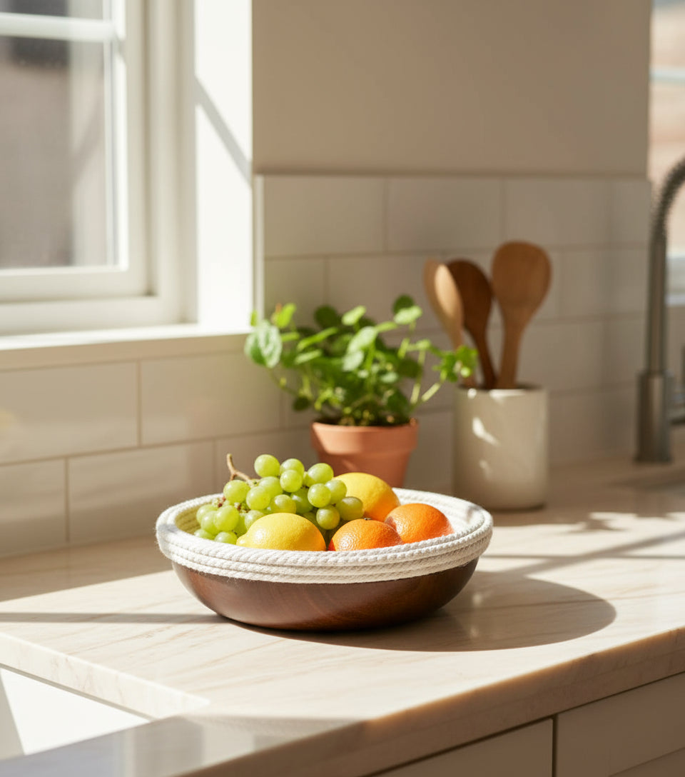 CUENCO MADERA Y CUERDA  REF 74