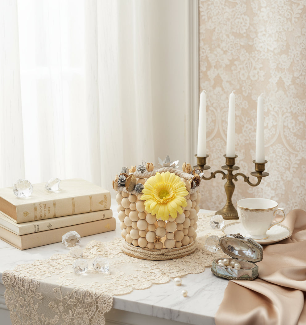 MACETERO DE MADERA DECORACON GRANDE REF 80