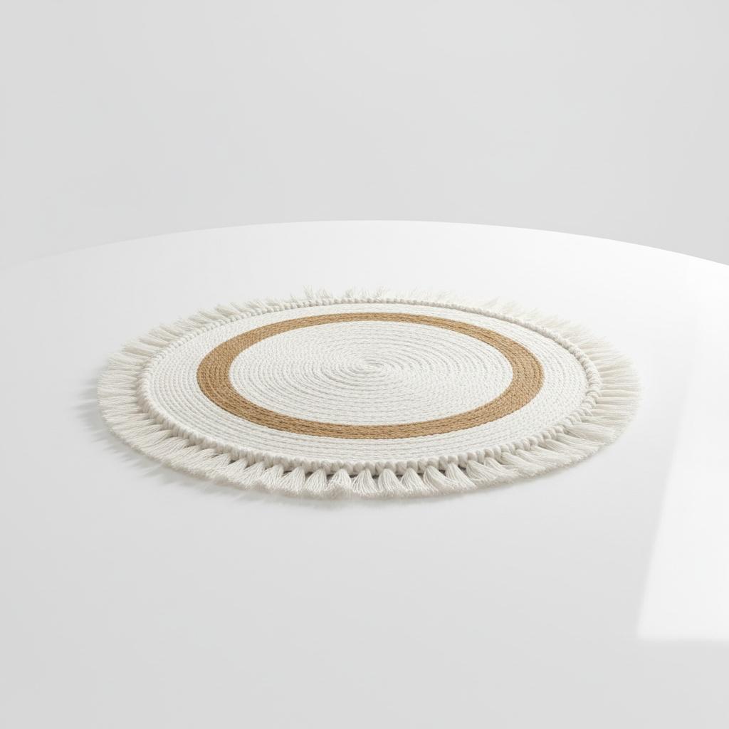 CENTRO DE MESA REDONDO  CUERDA  CON FLECOS REF 16