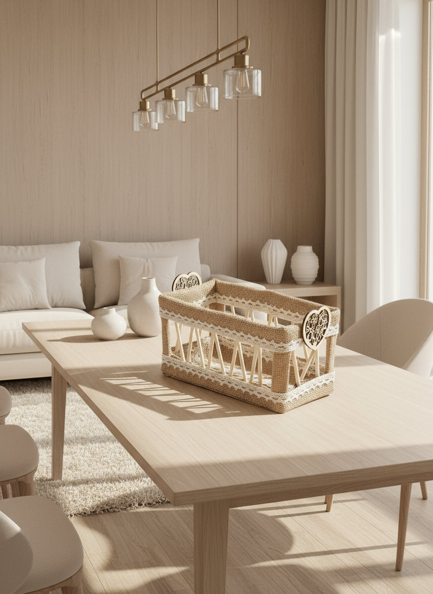 CESTA MARRON ROMANTICA  REF 46