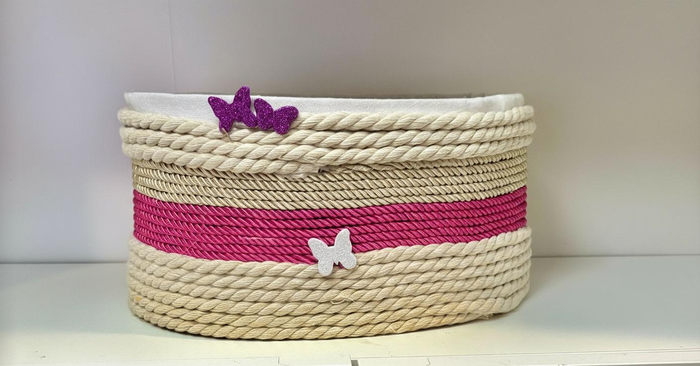 Cesta ovalada de cuerda de algodón REF 48