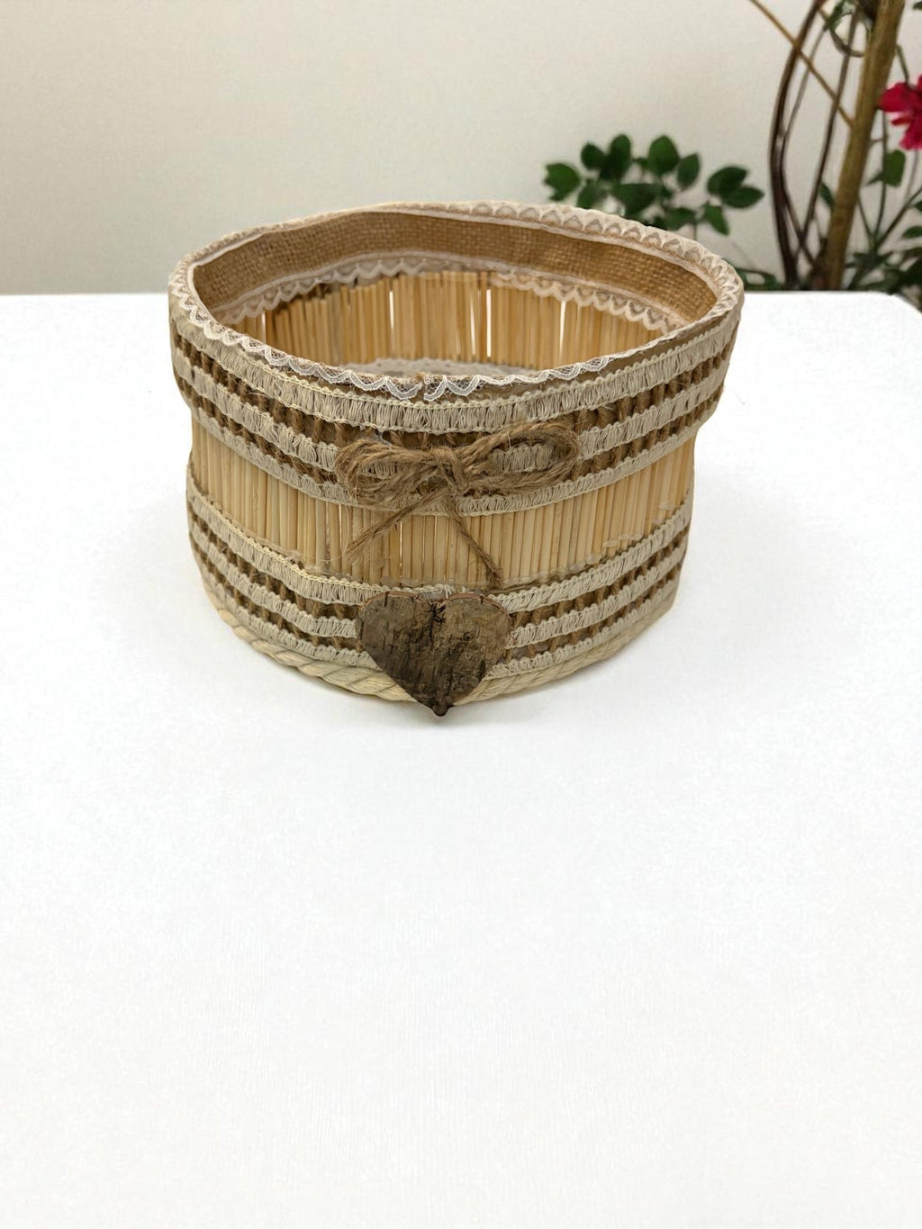 CESTA DECORATIVA DE MIMBRE REF 95