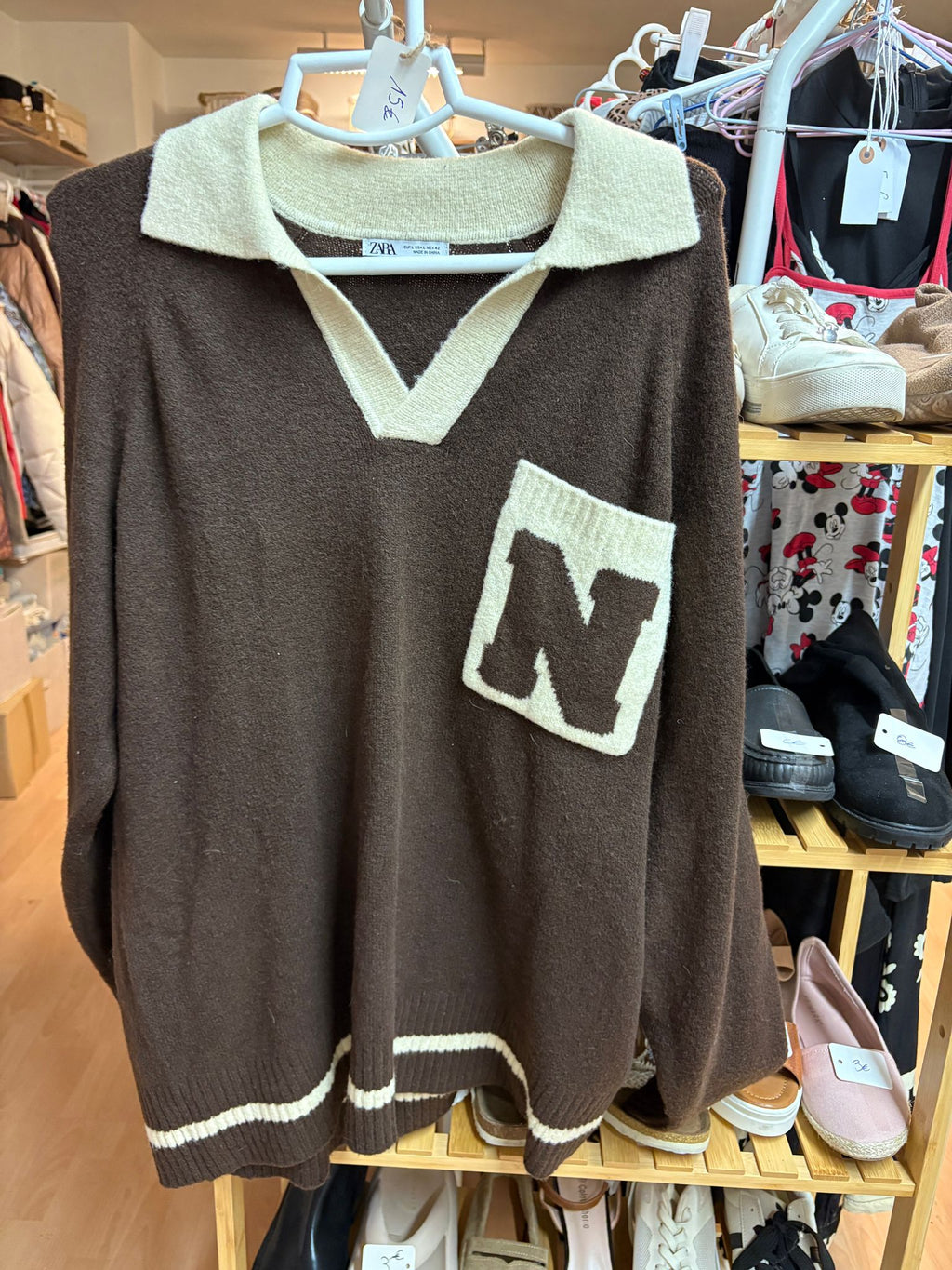 POLO ZARA MARRON TALLA L