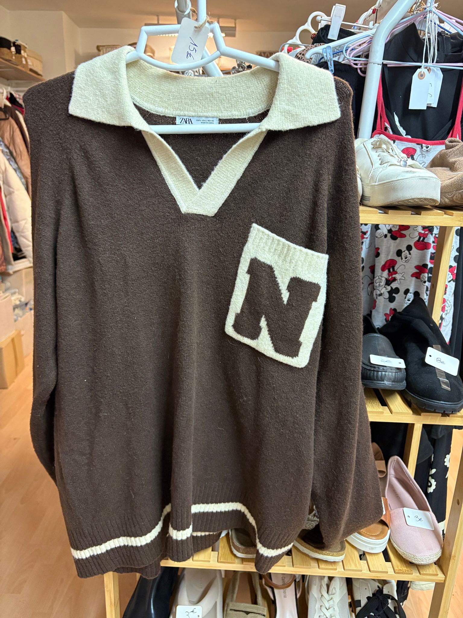 POLO ZARA MARRON TALLA L