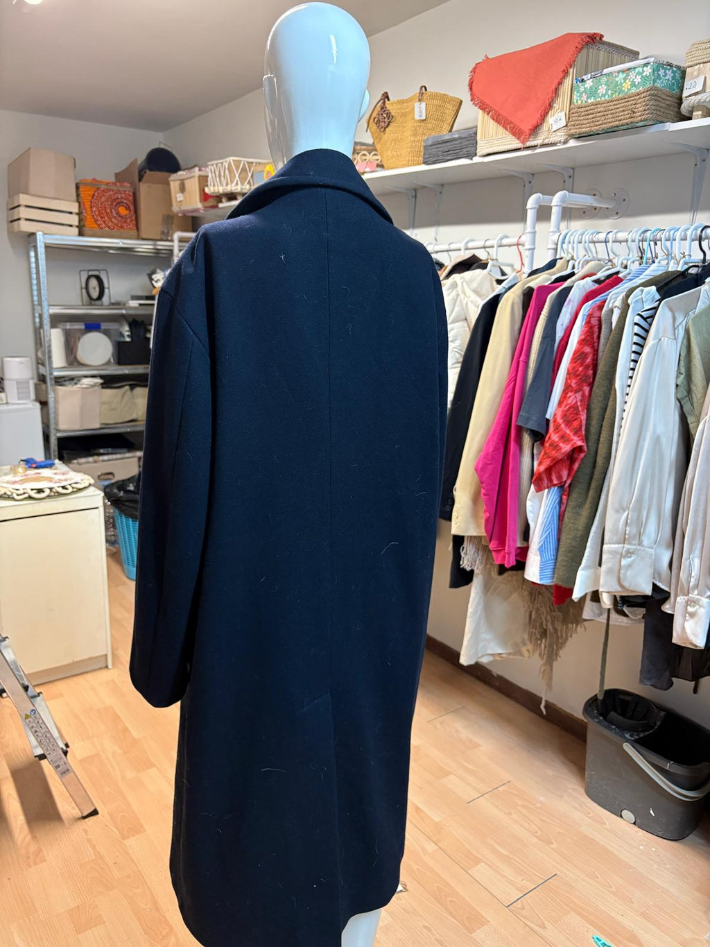 ABRIGO LARGO NEGRO ZARA TALLA S