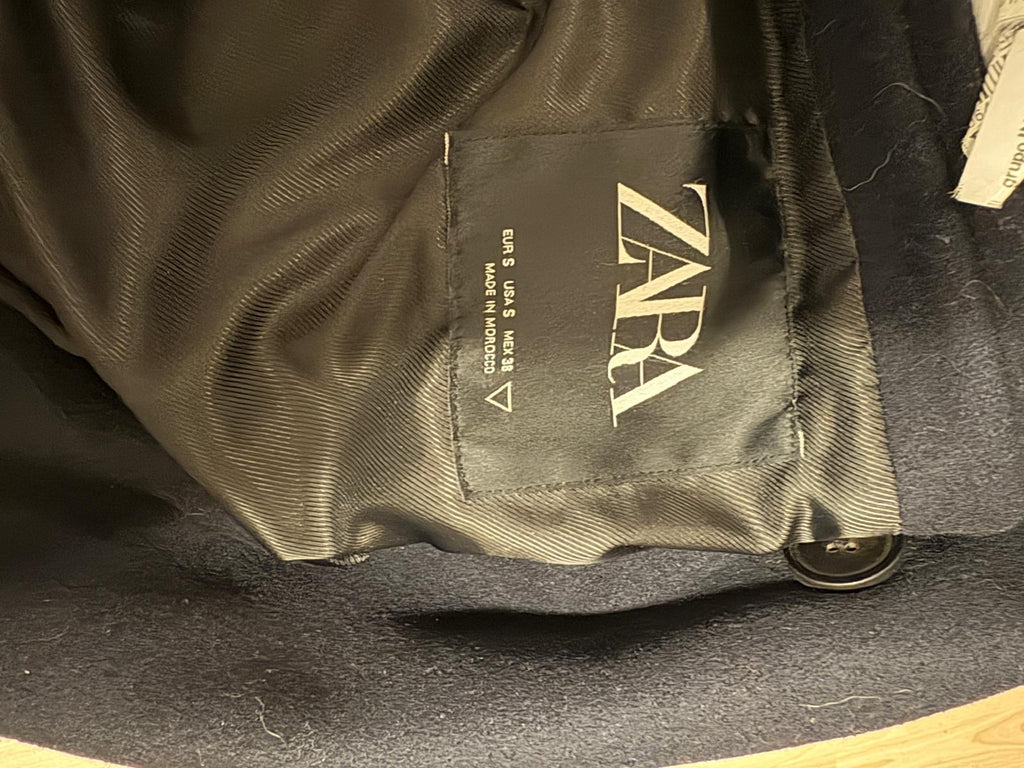 ABRIGO LARGO NEGRO ZARA TALLA S