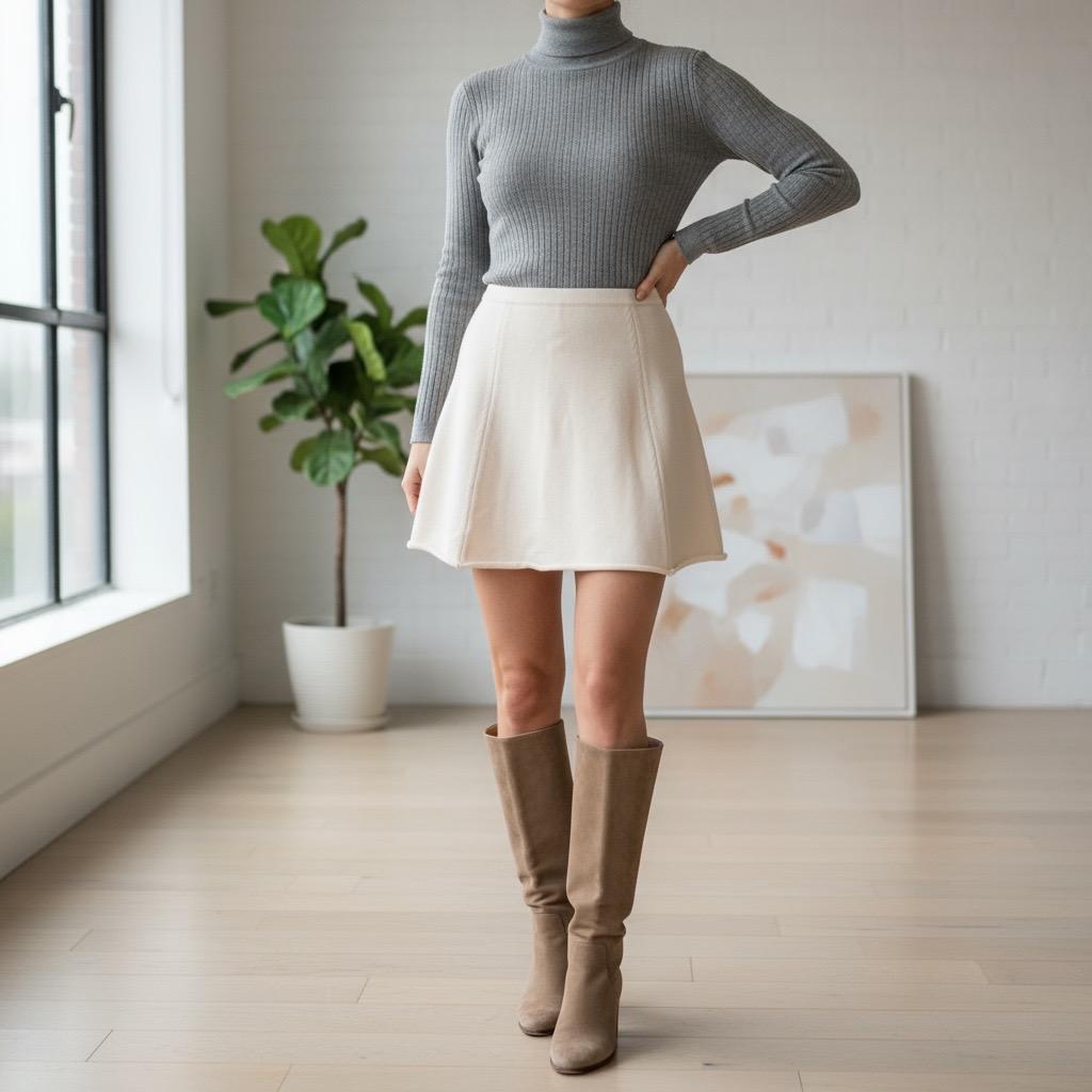 FALDA BLANCA ZARA TALLA L