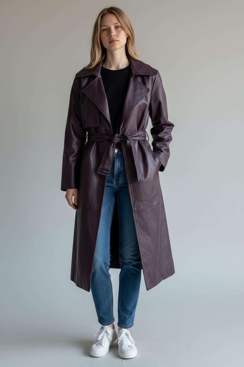 CHAQUETA GRANA ESTILO PIEL TALLA M