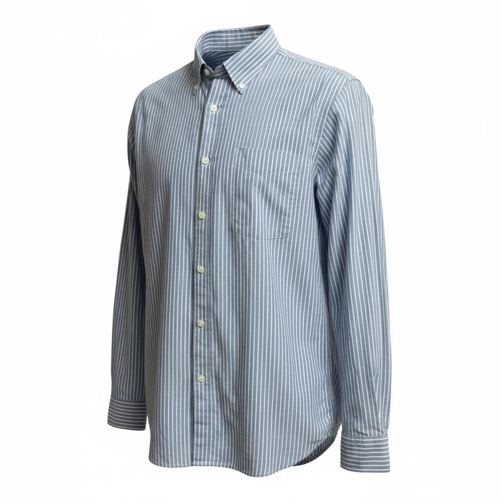 CAMISA ZARA RAYAS BLANCA Y AZUL