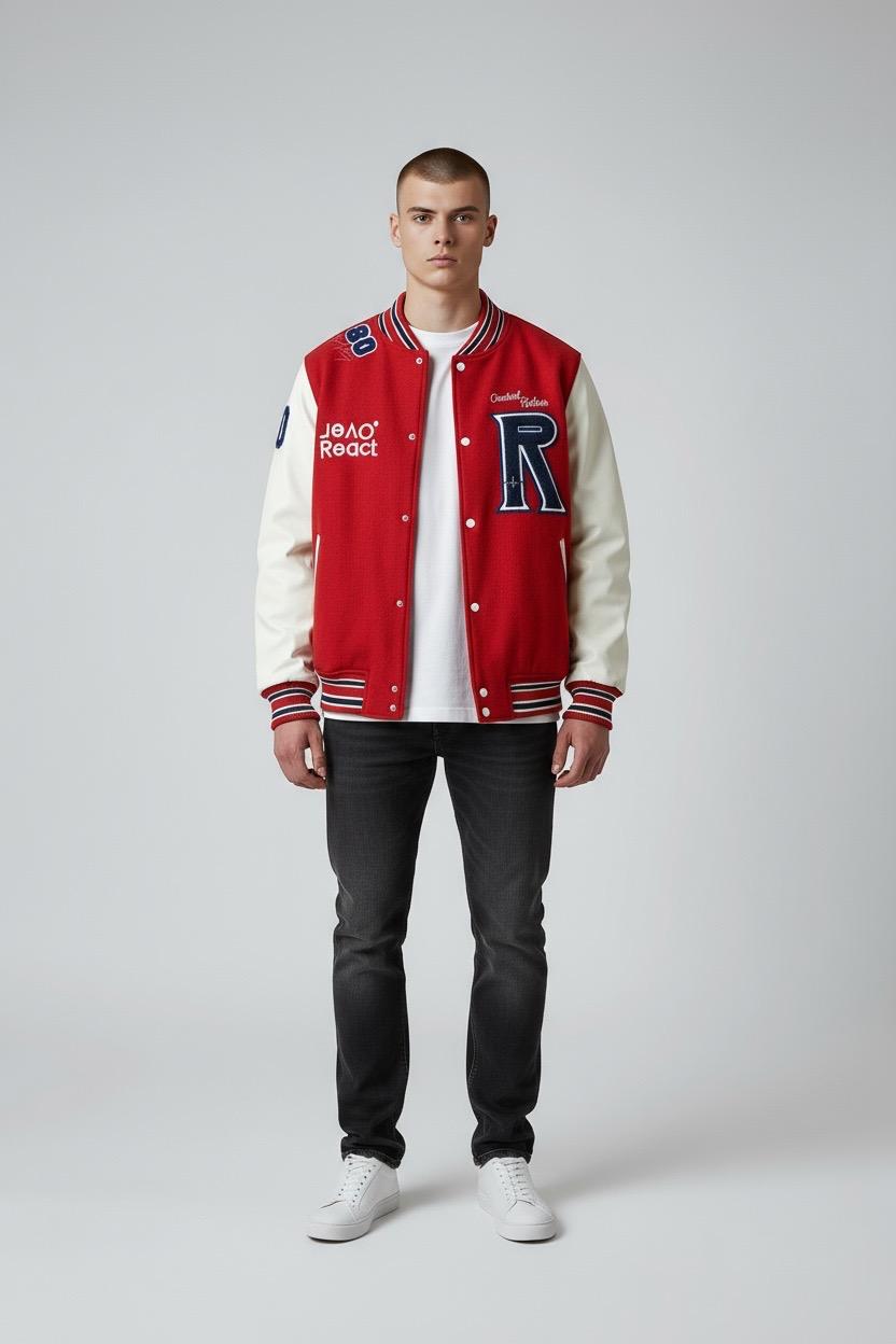 CHAQUETA ZARA TALLA M ROJA Y BLANCA