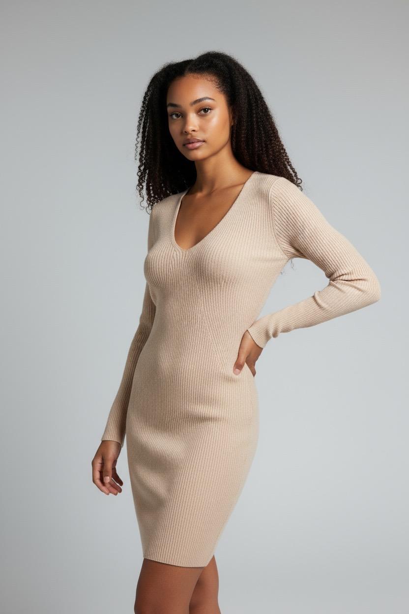 VESTIDO CORTO OCRE  STARDIVARIUS