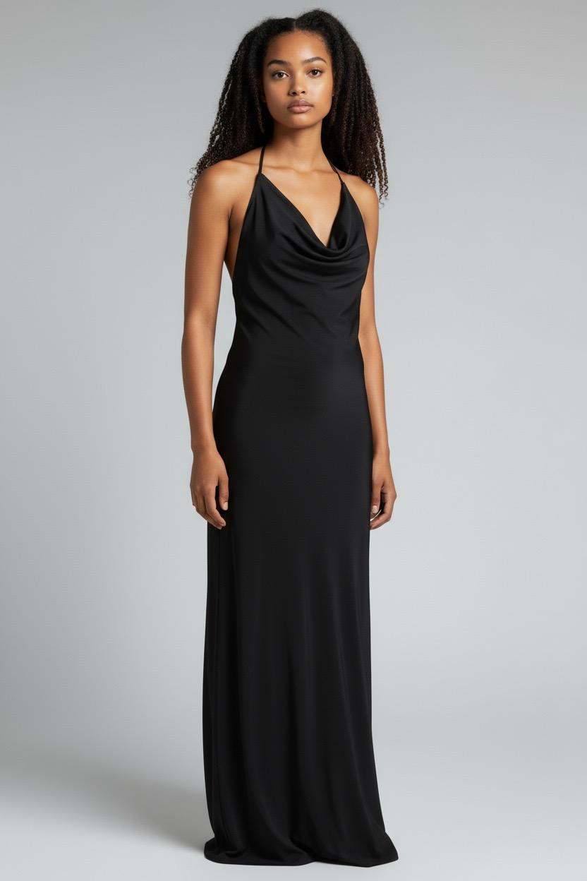 VESTIDO  NEGRO ESPALDA DESCUBIERTA MANGO