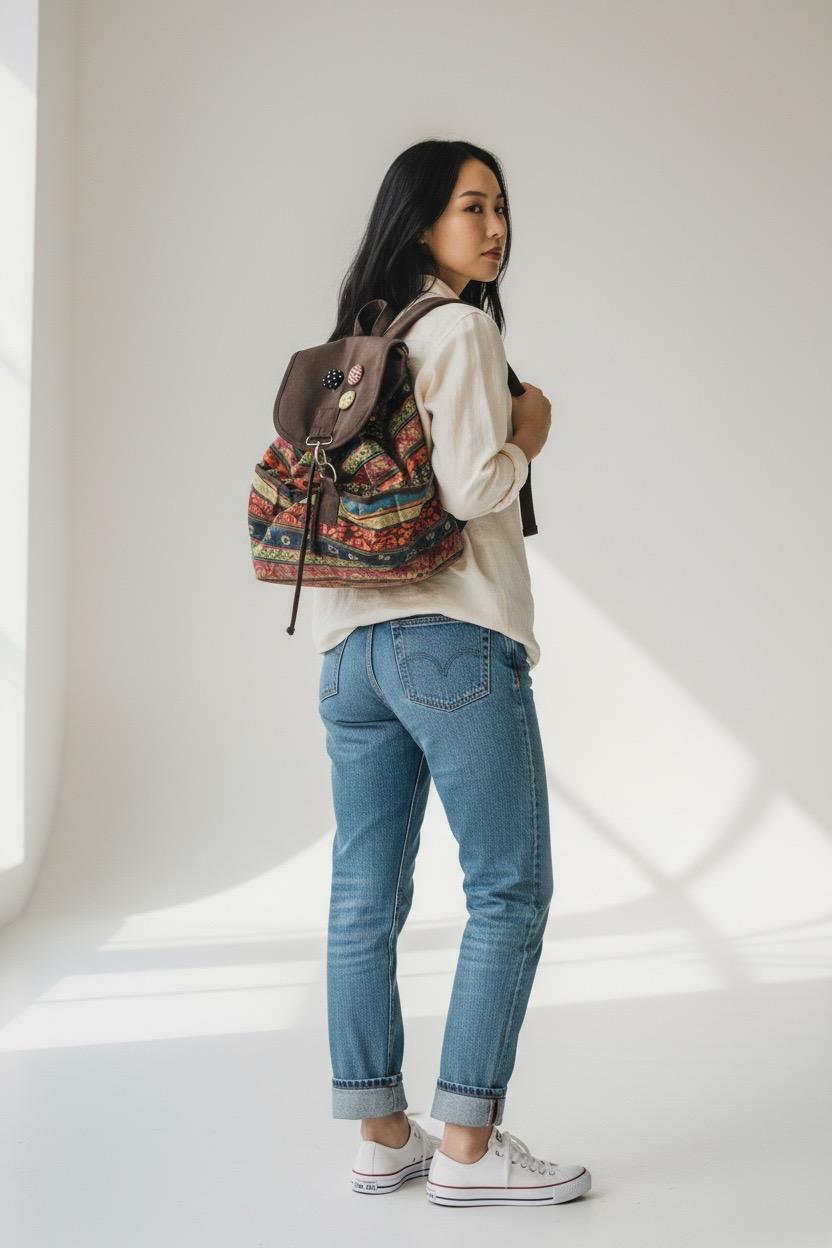 MOCHILA COLORES Y BOTONES