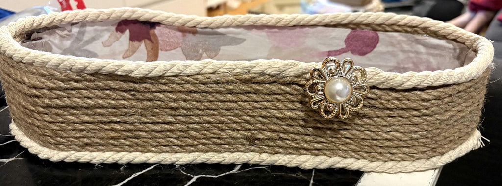 CESTITA  ALARGADA CON DETALLE ELEGANTE IDEAL BAÑO REF 61